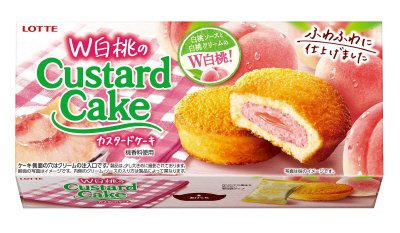 Ｗ白桃のカスタードケーキ
