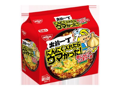 にんにく入れたらウマかった！　出前一丁　辛にんにく＆ごまラー油　５食パック