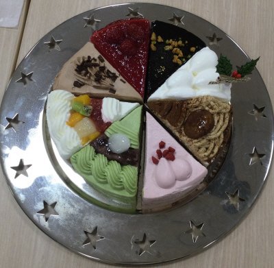 冷凍８種のクリスマスアソートケーキ６号