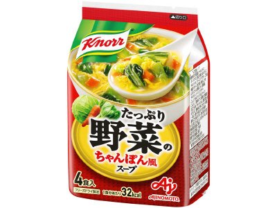 「クノール　たっぷり野菜のちゃんぽん風スープ」４食入袋