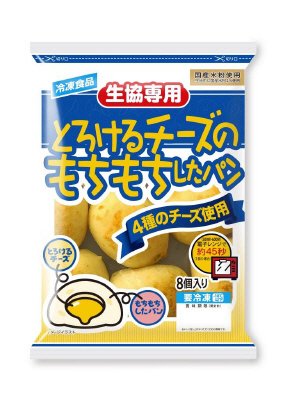とろけるチーズのもちもちしたパン