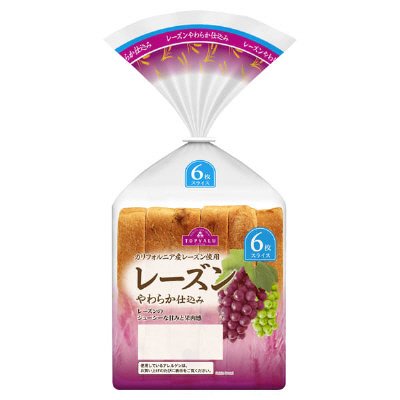 やわらか仕込みﾚｰｽﾞﾝ食パン　6枚