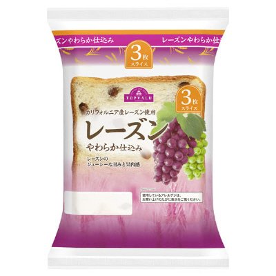 やわらか仕込みﾚｰｽﾞﾝ食パン　3枚