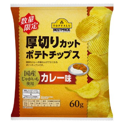 厚切りカットポテトチップスカレー味