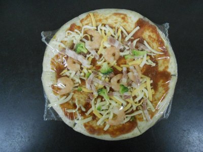 TVエビとベーコンのピザ原料