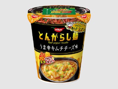 日清のとんがらし麺　うま辛キムチチーズ味