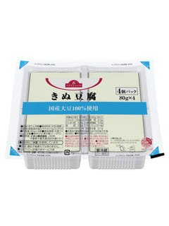 きぬ豆腐4個分け(国産大豆100%)