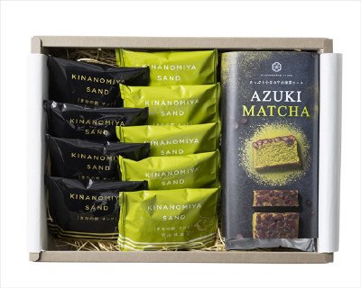 吉祥菓寮　京都　きなの宮サンドとたっぷり小豆の宇治抹茶ケーキ