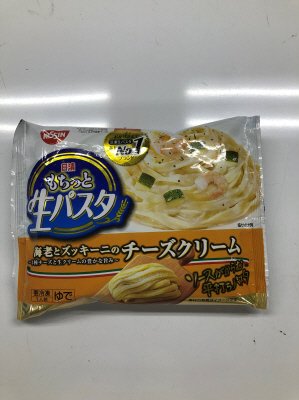 日清もちっと生パスタ　海老のチーズクリーム