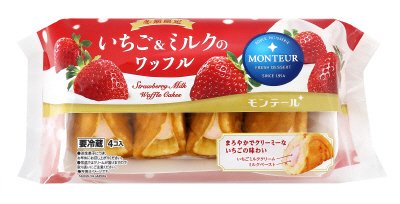いちご＆ミルクのワッフル