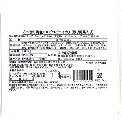 ぶつ切り海老天×ごつごつイカ天(彩り野菜入り)