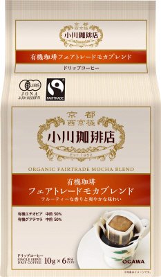 小川珈琲店 有機珈琲 フェアトレードモカブレンド ドリップコーヒー 6杯分