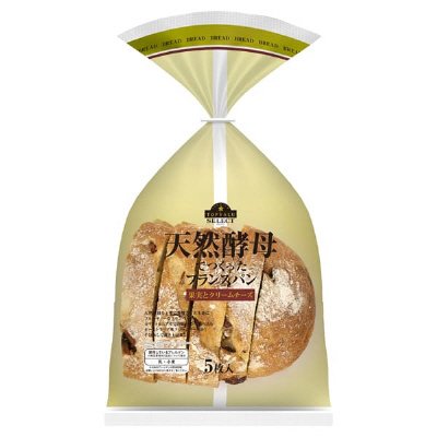 天然酵母でつくったフランスパン果実とクリームチーズ