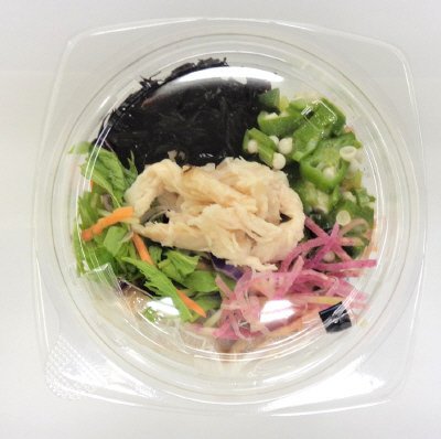 納豆とオクラの雑穀サラダ（だし醤油）