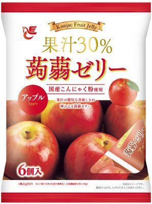 ６個果汁３０％蒟蒻ゼリー　アップル
