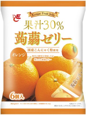 ６個果汁３０％蒟蒻ゼリー　オレンジ