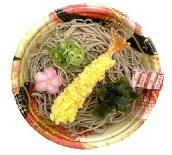 年越　レンジ海老天そば