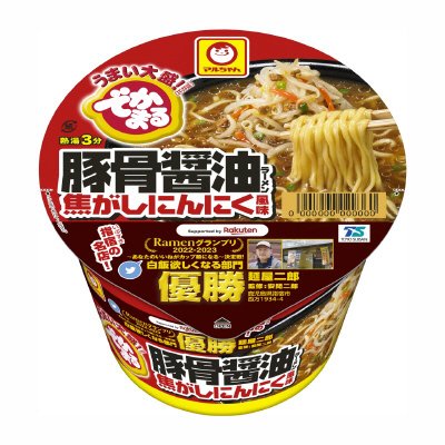 でかまる　豚骨醤油ラーメン　焦がしにんにく風味