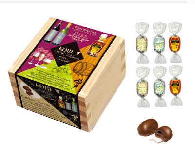 神戸ワイン＆ブランデーチョコレート 　檜一合升
