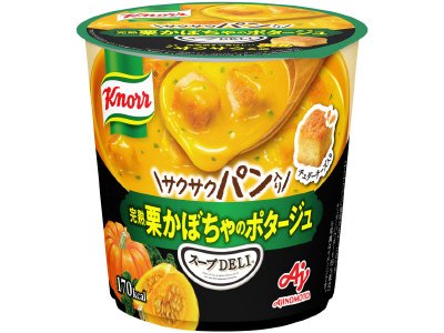 「クノールR　スープＤＥＬＩR」サクサクパン入り　完熟栗かぼちゃのポタージュ（容器入）