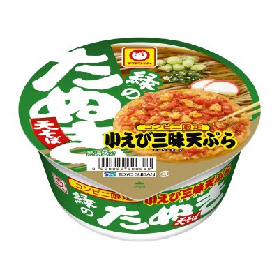 緑のたぬき天そば　小えび三昧天ぷら　西向け