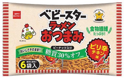 ベビースターラーメンおつまみ糖質３０％オフピリ辛チキン味６袋入