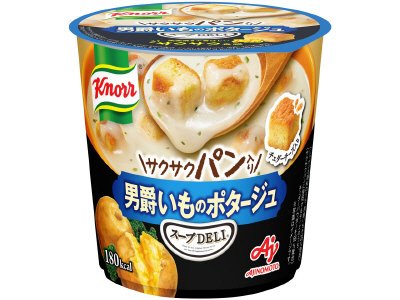 「クノール　スープＤＥＬＩ」サクサクパン入り　男爵いものポタージュ（容器入）