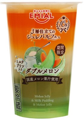 ３層仕立てのジュレパルフェ　ダブルメロン