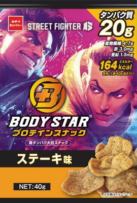 ＢＯＤＹＳＴＡＲプロテインスナックステーキ味