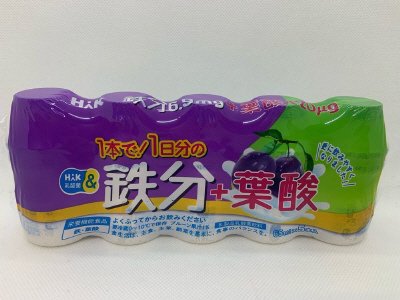 乳酸菌飲料1本で1日分の鉄分+葉酸