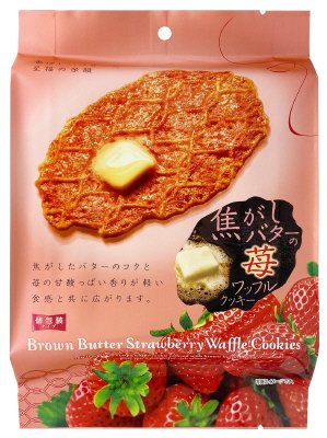 焦がしバターの苺ワッフルクッキー