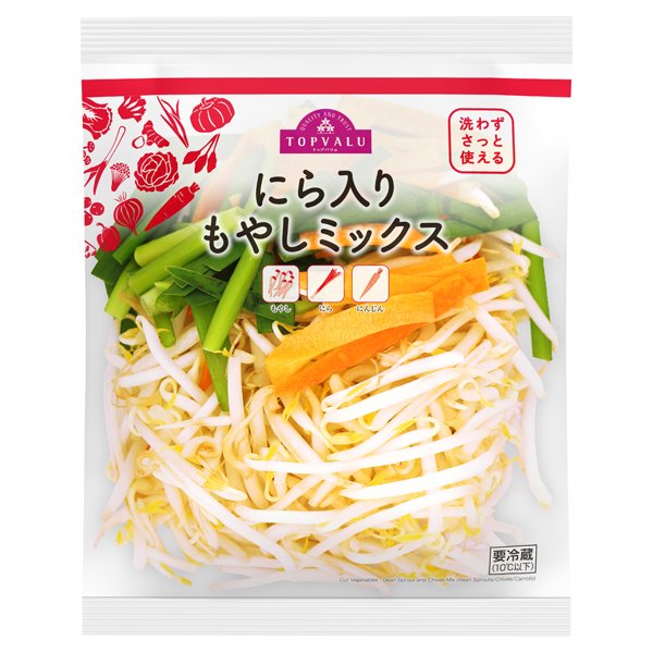 洗わずさっと使える にら入りもやしミックス