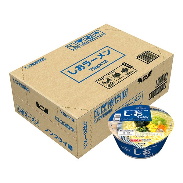 オールタイムヌードル コシのあるもっちりとしたノンフライ麺 しおラーメン