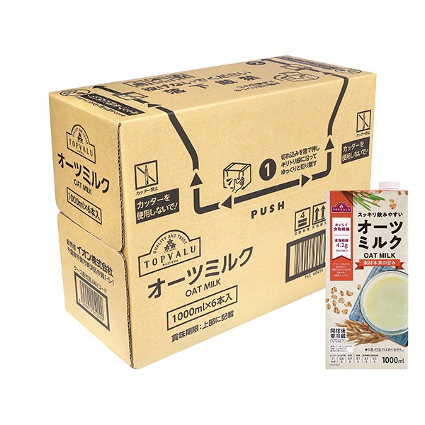 TV_トップバリュ Vegetive オーツミルク(ケース) 1000ml×6本