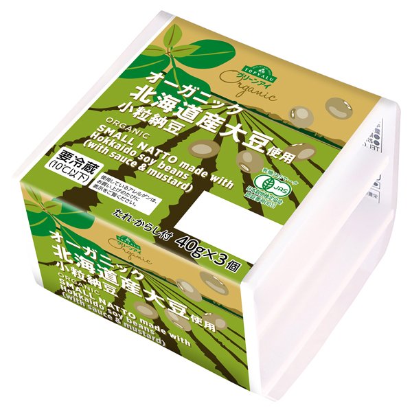 オーガニック 北海道産大豆使用 小粒納豆 たれ・からし付