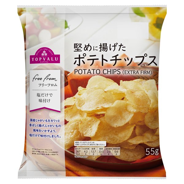 フリーフロム堅めに揚げたポテトチップス