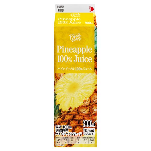 ビバタイム パインアップル100%ジュース 900ml