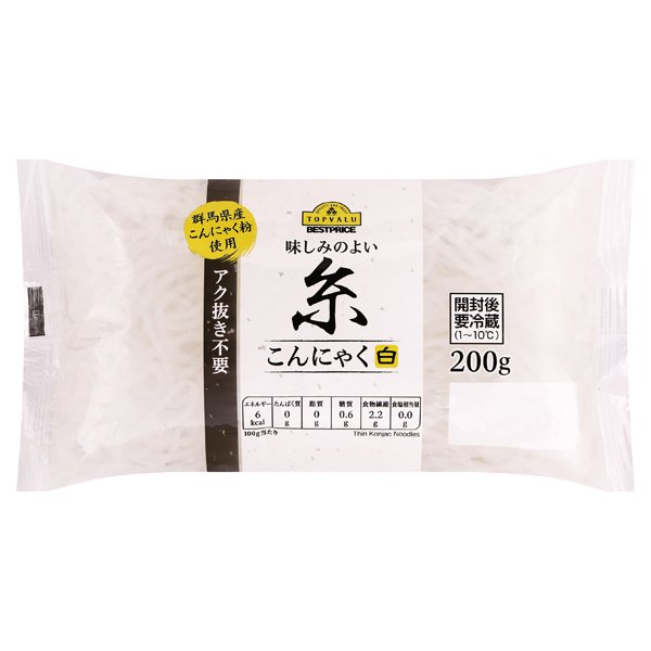 味しみのよいあく抜き不要糸こんにゃく白
